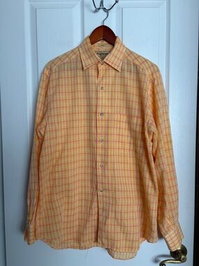 Paul Stuart Yellow & Orange Plaid Button-Down Shirt